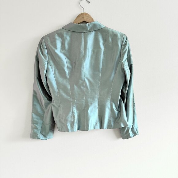NWT Ann Taylor Petites Silk Shantung Metallic Blazer (Size 12P) - Picture 5 of 5